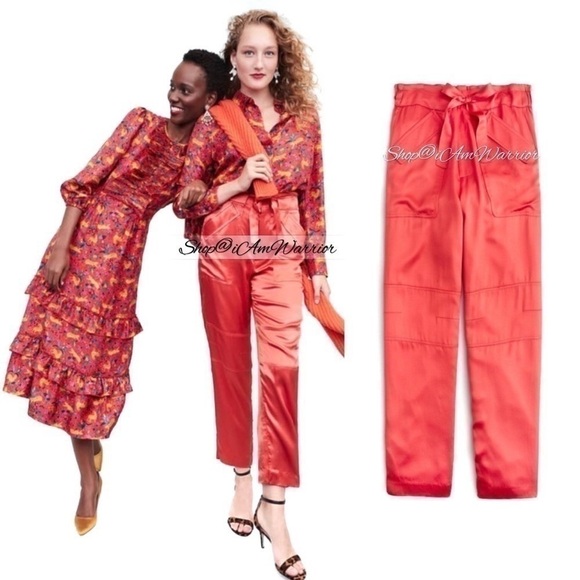 J.Crew NWT high waisted satin paper-bag pants *shop@iamwarrior - Picture 4 of 10